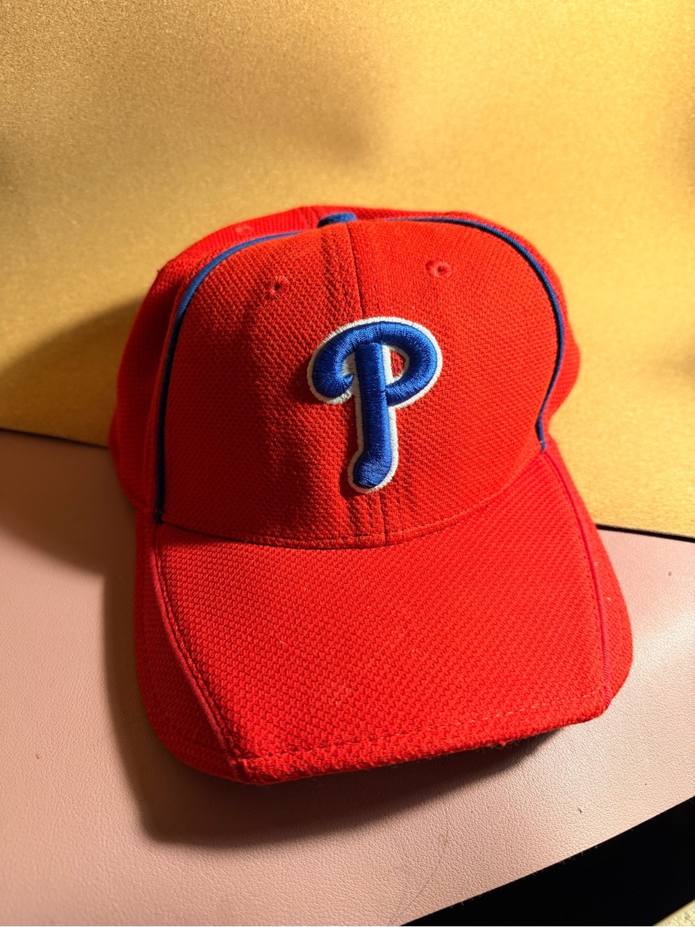 New Era Red and Blue MLB Performance Baseball Cap Philadelphia Phillies practice
